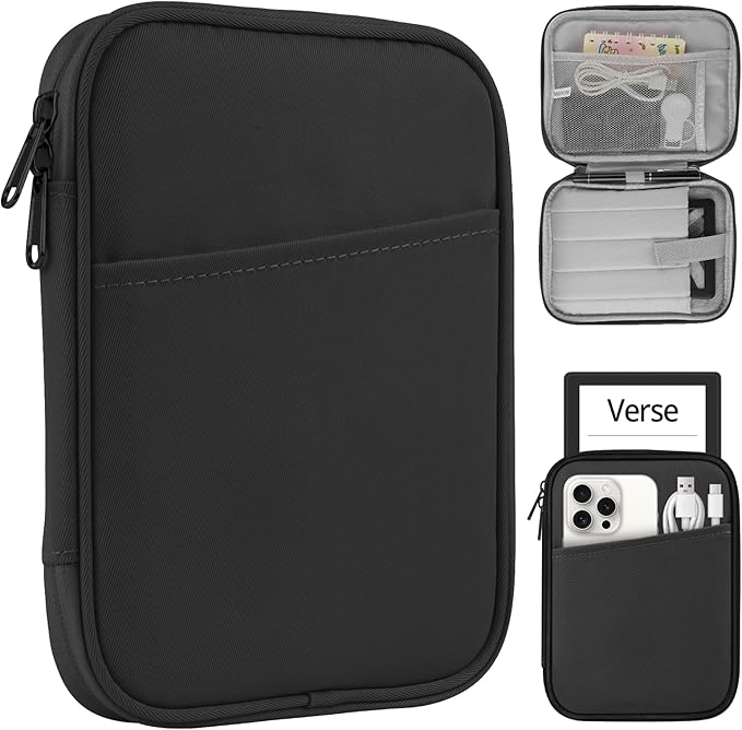 HoYiXi Universal Sleeve Hülle für 6"-7" E-Book Reader Kindle Paperwhite 2024-2012, Kobo, Tolino, Sony, wasserdicht, schwarz