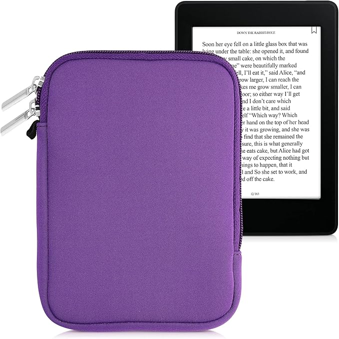 kwmobile Schutztasche für eReader - Neopren Hülle Cover Case mit Reißverschluss, Innenmaß 17 x 12 x 2 cm, Violett – 50334