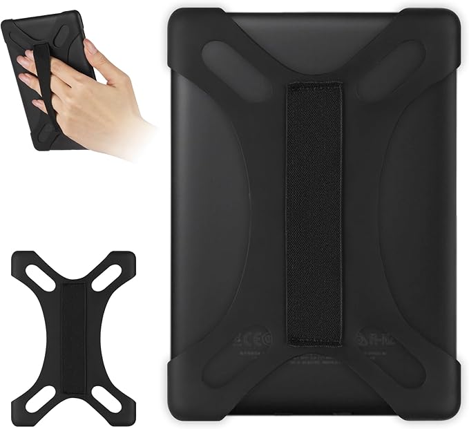 HoYiXi Universal Handgurt für 6-7 Zoll eReader 2024 – Kompatibel mit Kindle, Kobo, Tolino, Pocketbook, Sony & Nook – Elastisches Silikon, Si
