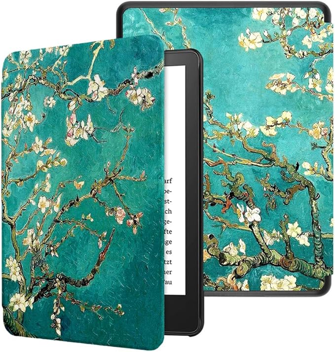 TOKILO Hülle für 7 Zoll E-Reader (12. Gen & Colorsoft 2024) – Ultradünn, Auto Sleep/Wake, Aprikosenblüte