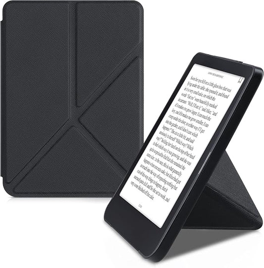 KW-Commerce Hülle für Tolino Shine 3 - Kunstleder Cover mit Origami-Ständer und Magnetverschluss - Schwarz – 46641