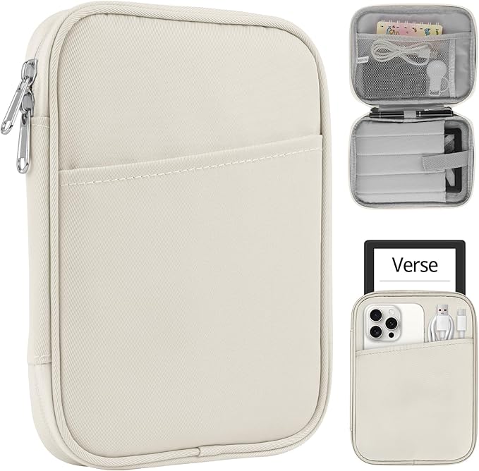 HoYiXi Universal Sleeve Hülle für 6"-7" E-Book Reader Kindle Paperwhite 2024-2012, Kobo, Tolino, Sony, wasserdicht, weiß
