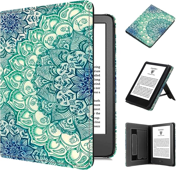 TOKILO Hülle für 6" eReader 2024 Release, PU Ledertasche mit Auto Wake/Sleep, Handschlaufe und Standfunktion