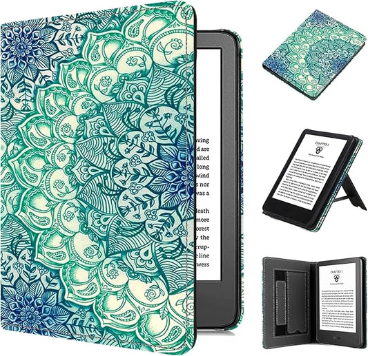TOKILO Hülle für 6" eReader 2024 Release, PU Ledertasche mit Auto Wake/Sleep, Handschlaufe und Standfunktion