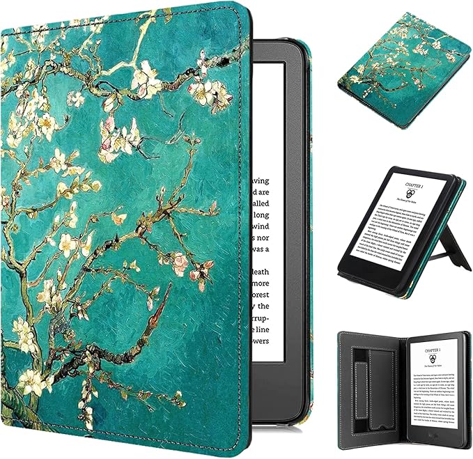 TOKILO Hülle für 6" E-Reader 2024 Release, PU Ledertasche mit Auto Wake/Sleep & Standfunktion