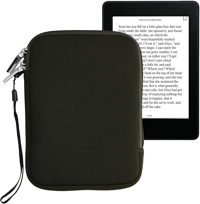 kwmobile Schutztasche für eReader - Neopren Hülle 17 x 12 x 2 cm wasserabweisend mit Reißverschluss Dunkelgrün – KWM000010OQ012C