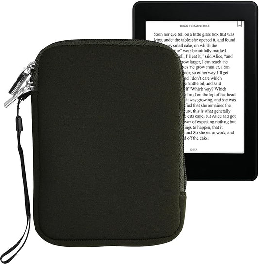 kwmobile Schutztasche für eReader - Neopren Hülle 17 x 12 x 2 cm wasserabweisend mit Reißverschluss Dunkelgrün – KWM000010OQ012C