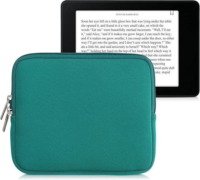 kwmobile Schutztasche für eReader - Neopren Tasche Hülle Cover Case Schutzhülle Petrol - 17,5 x 14,7 x 1 cm Innenmaße